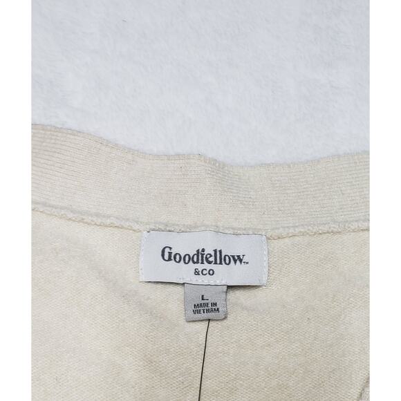 Goodfellow Men’s Button Up Sweater Size L Beige Knit Cardigan Casual Layer - Picture 4 of 8